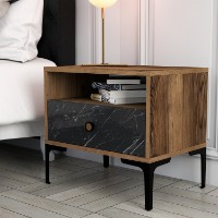 Noptieră Hanah Home Lizbon Walnut Black