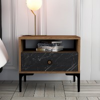 Noptieră Hanah Home Lizbon Walnut Black imaginea #2 — magazin online Desire.md