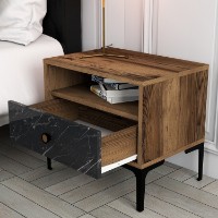 Noptieră Hanah Home Lizbon Walnut Black imaginea #3 — magazin online Desire.md