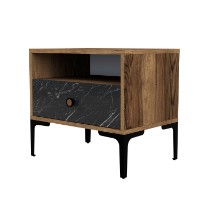 Noptieră Hanah Home Lizbon Walnut Black imaginea #4 — magazin online Desire.md