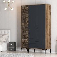 Dulap Hanah Home Kumsal PT Walnut Anthracite imaginea #5 — magazin online Desire.md