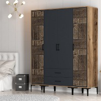 Dulap Hanah Home Kumsal PTP Walnut Anthracite imaginea #3 — magazin online Desire.md