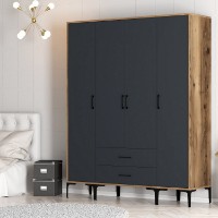 Dulap Hanah Home Kumsal STS Walnut Anthracite imaginea #3 — magazin online Desire.md