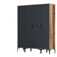 Dulap Hanah Home Kumsal STS Walnut Anthracite imaginea #5 — magazin online Desire.md