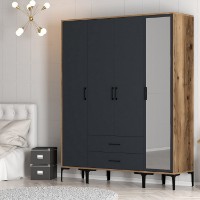 Dulap Hanah Home Kumsal STR Walnut Anthracite imaginea #3 — magazin online Desire.md