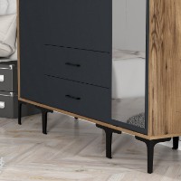 Dulap Hanah Home Kumsal STR Walnut Anthracite imaginea #4 — magazin online Desire.md
