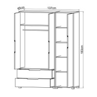 Dulap Hanah Home Flora 137 Sapphire Oak White imaginea #6 — magazin online Desire.md