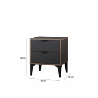 Прикроватная тумба Hanah Home Arden Anthracite фото №8 — интернет-магазин Desire.md
