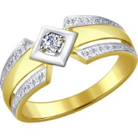 Inel din aur galben cu diamante Casa Bosco 1011515-2 2,47g s.17,5