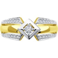 Inel din aur galben cu diamante Casa Bosco 1011515-2 2,47g s.17,5 imaginea #2 — magazin online Desire.md