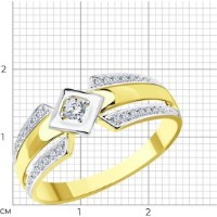 Inel din aur galben cu diamante Casa Bosco 1011515-2 2,47g s.17,5 imaginea #3 — magazin online Desire.md