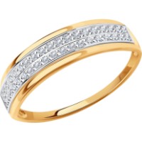 Inel din aur rosu cu diamante Casa Bosco 1011548 1,37g s.17,5