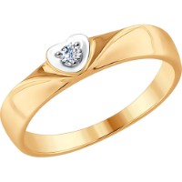 Inel din aur galben cu diamant Casa Bosco 1011618 1,83g s.17,5