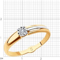 Inel din aur rosu cu diamant Casa Bosco 1011721 1,55g s.17,5 imaginea #4 — magazin online Desire.md