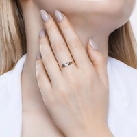 Inel din aur rosu cu diamant Casa Bosco 1011724 1,39g s.15,5 imaginea #4 — magazin online Desire.md