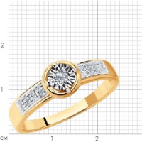 Inel din aur combinat cu diamante Casa Bosco 1011754 2,03g s.18 imaginea #3 — magazin online Desire.md