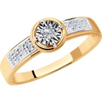 Inel din aur combinat cu diamante Casa Bosco 1011754 2,03g s.18