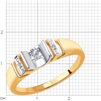 Inel din aur combinat cu diamante Casa Bosco 1011838 2,25g s.18 imaginea #5 — magazin online Desire.md