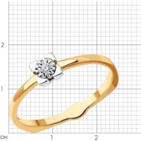 Inel din aur combinat cu diamant Casa Bosco 1011749 1,35g s.16 imaginea #3 — magazin online Desire.md