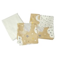 Lenjerie de pat pentru copii Holala Kids Cappuccino Clouds 160x80cm 3pcs