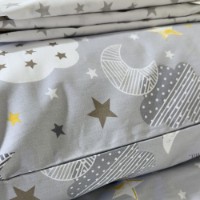 Lenjerie de pat pentru copii Holala Kids Grey Clouds 120x60cm 3pcs imaginea #2 — magazin online Desire.md