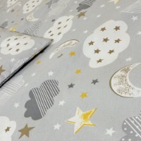 Lenjerie de pat pentru copii Holala Kids Grey Clouds 120x60cm 3pcs imaginea #4 — magazin online Desire.md