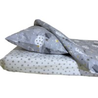 Lenjerie de pat pentru copii Holala Kids Grey Clouds 120x60cm 3pcs imaginea #6 — magazin online Desire.md