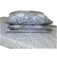 Lenjerie de pat pentru copii Holala Kids Grey Clouds 120x60cm 3pcs imaginea #8 — magazin online Desire.md