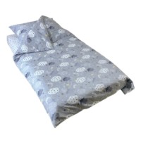 Lenjerie de pat pentru copii Holala Kids Grey Clouds 120x60cm 3pcs