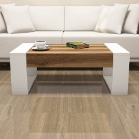 Măsuţă cafea Hanah Home Venus Walnut White imaginea #2 — magazin online Desire.md