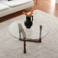 Măsuţă cafea Hanah Home Yuvarlak Cam Orta Sehpa S301