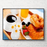 Pictură ArtShop Coffee with Сroissant 75x50cm (PET6-M-L)