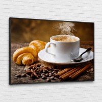 Pictură ArtShop Cup with Coffee And Croissant 75x50cm (PET58-M-L)