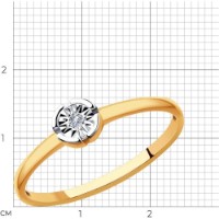 Inel din aur combinat cu diamant Casa Bosco 1011857 1,25g s.15,5 imaginea #6 — magazin online Desire.md