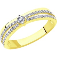 Inel din aur galben cu diamante Casa Bosco 1011896-2  2,5g s.17,5