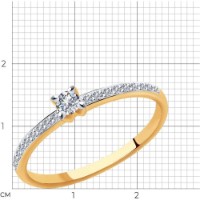 Inel din aur rosu cu diamante Casa Bosco 1011914 1,31g s.17,5 imaginea #4 — magazin online Desire.md