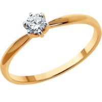 Inel din aur rosu cu diamant Casa Bosco 1011918 1,32g s.17,5
