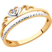 Inel din aur rosu cu diamant Casa Bosco 1011938 1,42g s.16