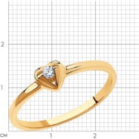 Inel din aur rosu cu diamant Casa Bosco 1011988 1g s.15,5 imaginea #4 — magazin online Desire.md