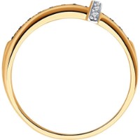 Inel din aur rosu cu diamante incolore si coniac Casa Bosco 1012012 2,4g s.17,5 imaginea #2 — magazin online Desire.md