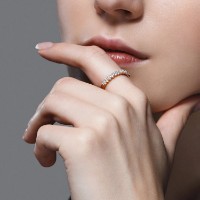 Inel din aur rosu cu diamante Casa Bosco 1012075 2,09g s.16,5 imaginea #5 — magazin online Desire.md