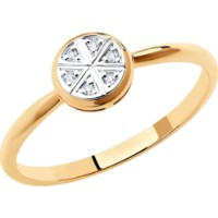 Inel din aur rosu cu diamante Casa Bosco 1012118 1,21g s.16,5