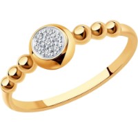Inel din aur rosu cu diamante Casa Bosco 1012146 1,5g s.18,5 imaginea #1 — magazin online Desire.md