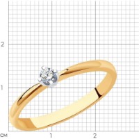 Inel din aur rosu cu diamante Casa Bosco 1012153 1,75g s.15,5 imaginea #3 — magazin online Desire.md