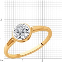 Inel din aur rosu cu diamante Casa Bosco 1012185 1,83g s.18 imaginea #4 — magazin online Desire.md