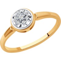 Inel din aur rosu cu diamante Casa Bosco 1012185 1,83g s.18
