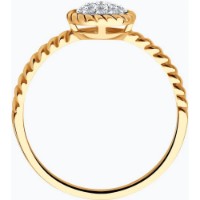 Inel din aur rosu cu diamante Casa Bosco 1012227 1,52g s.16 imaginea #2 — magazin online Desire.md