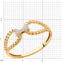 Inel din aur rosu cu diamante Casa Bosco 1012230 1,49g s.17 imaginea #5 — magazin online Desire.md