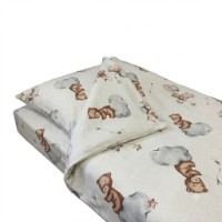 Lenjerie de pat pentru copii Holala Kids Bear/Cloud 120x60cm 3pcs 