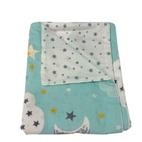 Lenjerie de pat pentru copii Holala Kids Little Stars Turquise Clouds/Grey 140x100cm